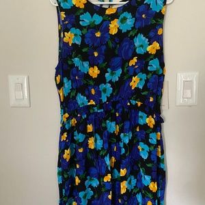 Zara Floral V-Back Dress in Size L